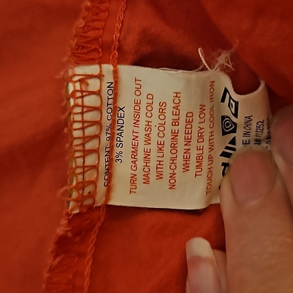 VTG APPLE BOTTOMS Coral Button Down Off Shoulder Babydoll Blouse XL - Picture 11 of 12